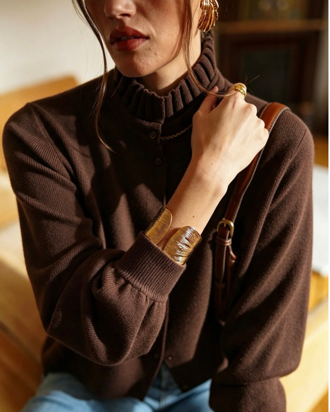 Gilet col montant choco