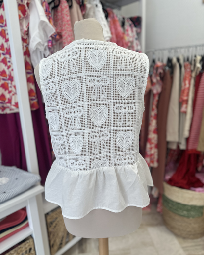Top blanc boutonné L'armoire de Calista