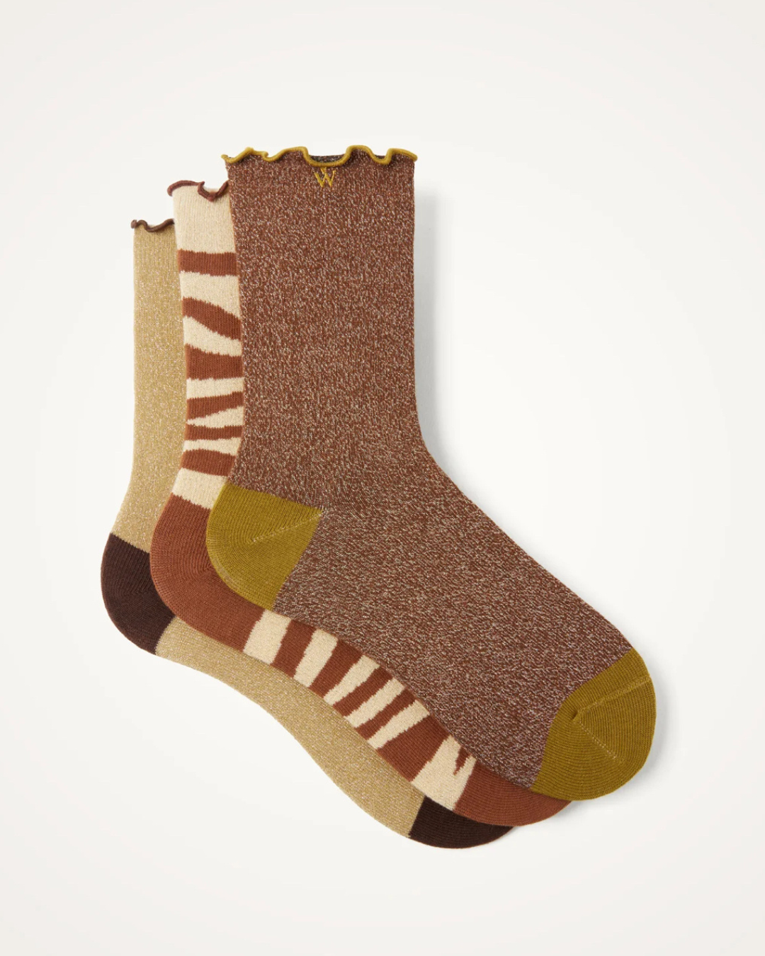 Lot 3 paires de chaussettes or