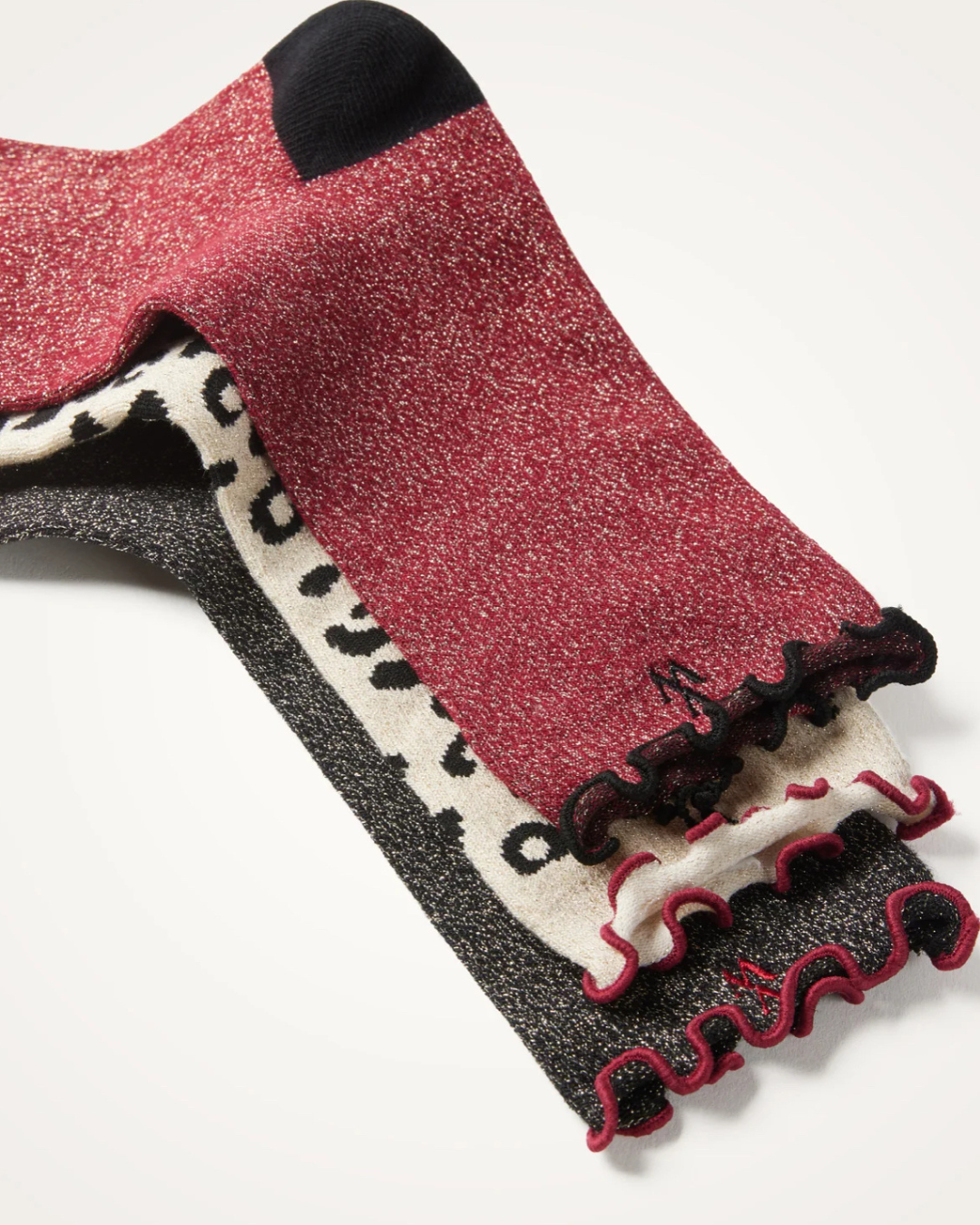 Lot 3 paires de chaussettes bordeaux