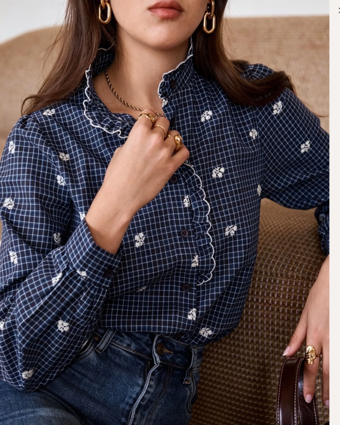 Chemise marine carreaux