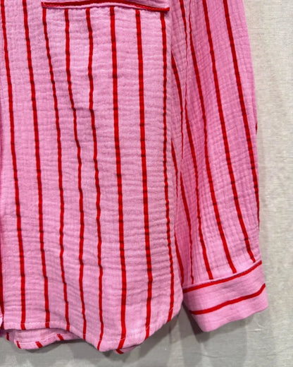 Chemise rose rayée rouge L'armoire de Calista