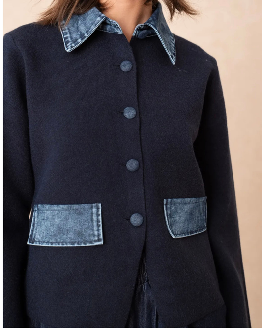 Gilet veste details jean