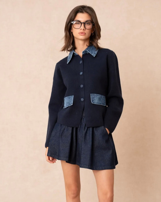 Gilet veste details jean