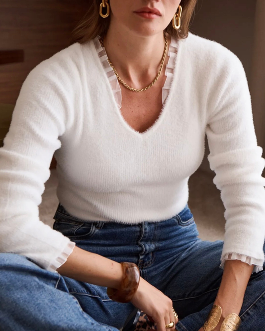 Pull tulle blanc