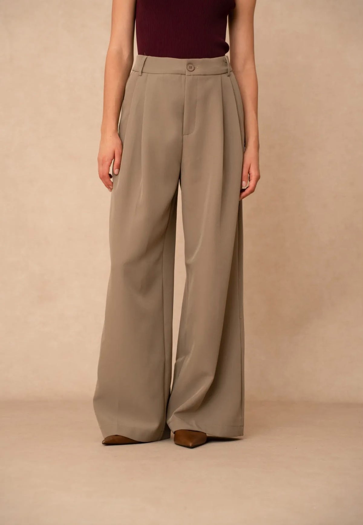 Pantalon large kaki
